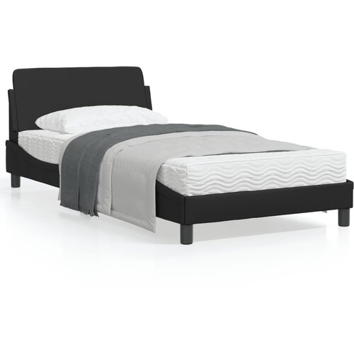 VidaXL Okvir za krevet s uzglavljem crni 100x200 cm od umjetne kože Slike