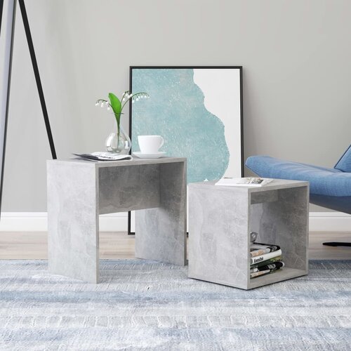 VidaXL Komplet klubskih mizic betonsko siv 48x30x45 cm iverna plo&amp;scaron;ča Slike