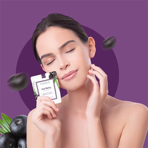 Foreo UFO&amp;trade; Acai Berry gladilna maska 6 x 6 g Slike