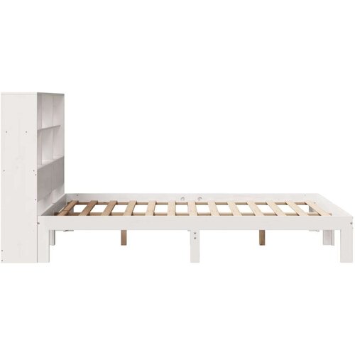 VidaXL Krevet s regalom z knjige bez madraca bijeli 160x200cm borovina Slike