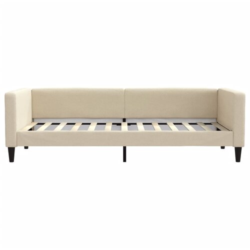  Dnevni krevet na razvlačenje krem 90 x 200 cm od tkanine Slike