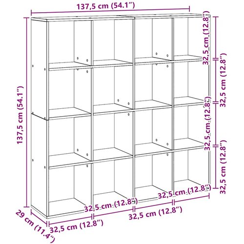  z knjige boja hrasta 137,5x29x137,5cm konstruirano drvo Slike