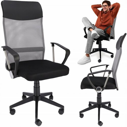  kancelarijska stolica ZOOM od Mesh platna - Crno/siva ( CM-977297 ) Cene