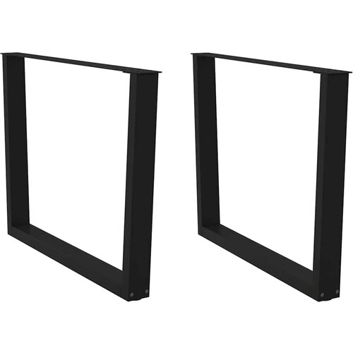 VidaXL Noge za blagovaonski stol V-oblika 2 kom crne 100x(72-73,3) cm Slike