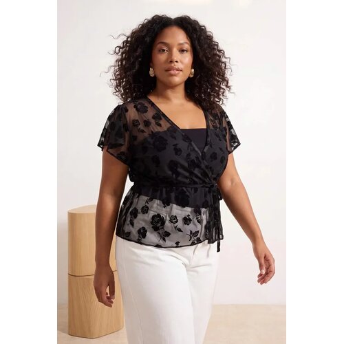 Trendyol ženska bluza Tbbss26Af00192, crna Cene