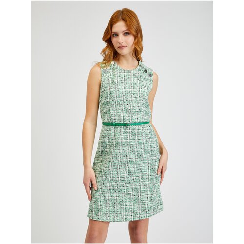 Orsay Green Women Patterned Dress with Belt - Women Slike