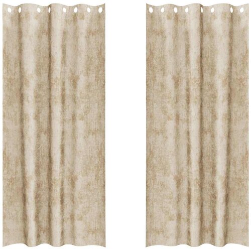  Bar&amp;scaron;unaste zavjese sa zavjesama 2 pcs Krema 260 x 140 cm Bar&amp;scaron;un Slike