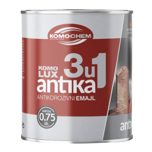 KOMOCHEM Boja za metal 3u1 0,75l KOMOLUX ANTIKA crna Slike