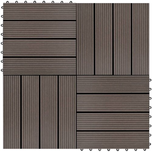  Pločice za trijem 22 kom 30 x 30 cm 2 m&amp;sup2; WPC tamnosmeđe Slike