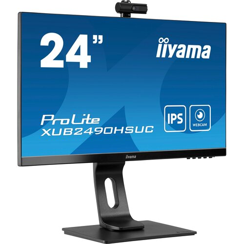  Monitor IIYAMA Monitor LED XUB2490HSUC-B1 24 ETE IPS, 1920&times;1080, Webcam 1080P Auto Focus, 13cm Height Adj. Stand, Pivot, 5ms, 250 cd/m&sup2;, Speakers, HDMI, DisplayPort, USB2.0 port / XUB2490HSUC-B1/ 36 mjeseci Cijene