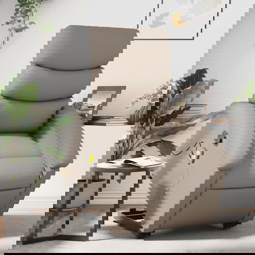 vidaXL Masažni naslonjač na podizanje od umjetne kože boja cappuccina Cijene