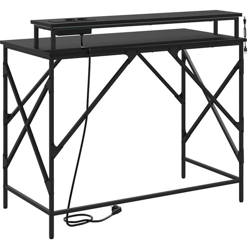  Stol s policom Crni hrast 100 x 50 x 86,5 cm Konstruirano drvo Slike