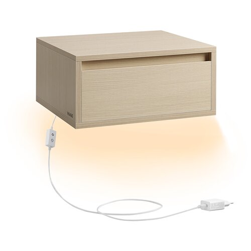 Songmics Stenska nočna omarica, komplet 2 kosa, 35x40x18 cm, bež, (5000287463) Slike