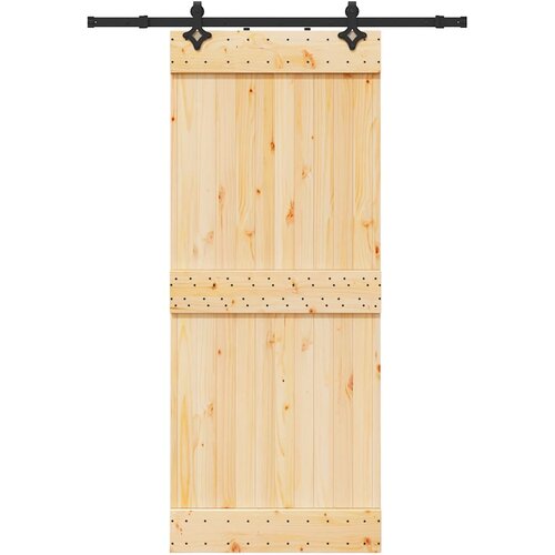 vidaXL Drsna vrata s kompletom vodil 85x210 cm trdna borovina Cene