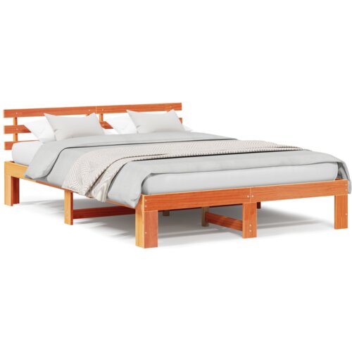  Okvir kreveta od bora Smeđa boja voska Puno drvo 150 x 200 cm Slike