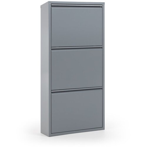 Kave Home sivi metalni cipelar s 3 preklopne ladice Rox Cijene
