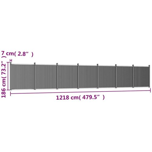  Panel za ogradu sivi 1218 x 186 cm WPC Slike
