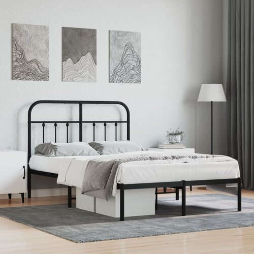vidaXL Metalni okvir za krevet s uzglavljem crni 120x190 cm Cijene