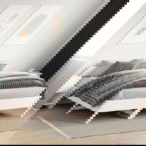 Furnova Posteljni okvir brez vzmetnice bel 140x200 cm trdna borovina, (21937212) Slike
