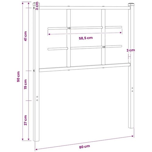  Metalno zamjensko uzglavlje bijelo 75 cm Slike