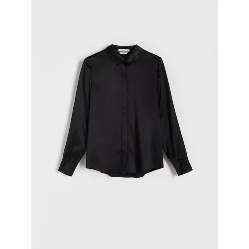 Reserved - Košulja s visokim udjelom svile - crno