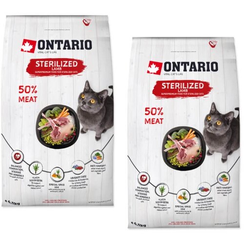 Ontario Cat Sterilised - ovca 2 x 6,5 kg Cene