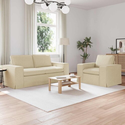  Set sofe 2 pcs Krema 182 x 80 x 82 cm tkanina Cene