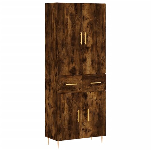 Maison Chic Visoka Komoda - Predalnik dimljen hrast 69,5x34x180 cm inženirski les, (21719969) Cene