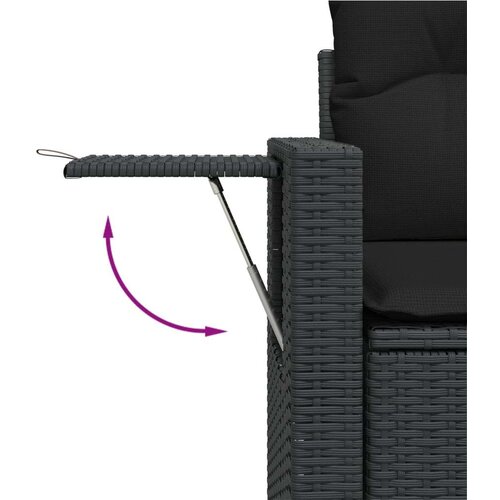VidaXL 7-dijelni set vrtnih sofa od poliratana s jastucima crni Slike