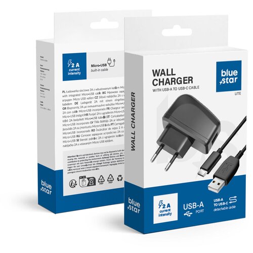 Blue Star lite kućni punjač 2A 10W usb a + kabl usb a na type c TFK-TC-1095B crni Cene