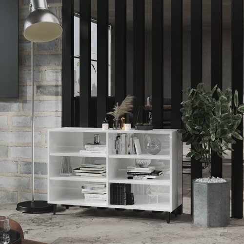 vidaXL Komoda visoki sjaj bijela 103,5 x 35 x 70 cm iverica Cijene