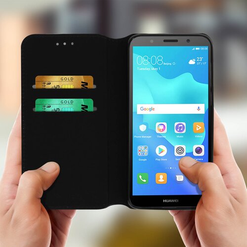 AVIZAR Držalo za kartice in stojalo za video na preklopni ovitek - crna str. Huawei Y5 2018 in Honor 7S, (20615969) Cene