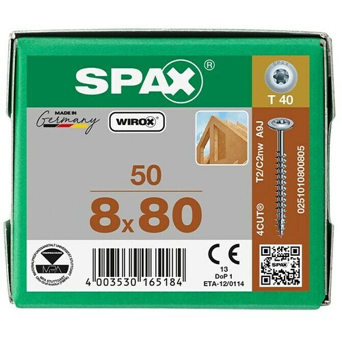 SPAX Vijak s krožnikasto glavo HI.FORCE (Ø x Do: 8 x 80 mm, Površina WIROX, T-Star plus, 50 kos) Cene