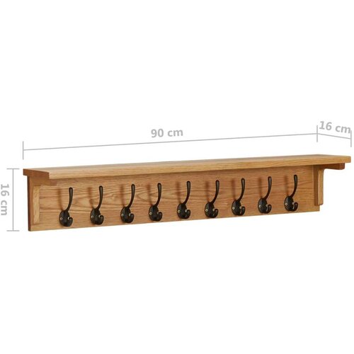 vidaXL Obešalo za plašče 90x16x16 cm trdna hrastovina Cene
