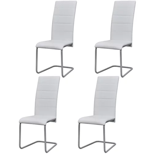  Konzolne blagovaonske stolice od umjetne kože 4 kom bijele