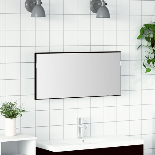 vidaXL Ogledalo za kupaonicu s LED svjetlom Crni hrast 80x37 cm Cijene