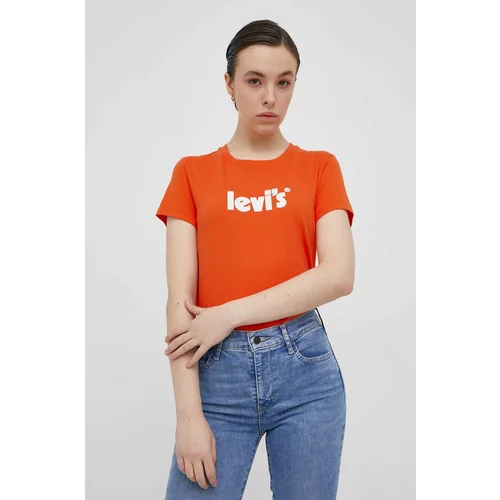 Levi's Bombažen t-shirt oranžna barva