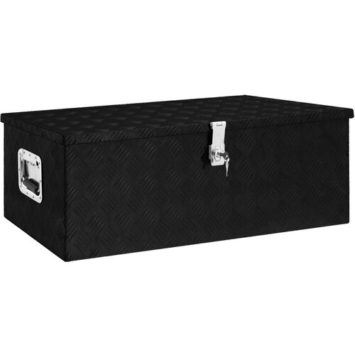 vidaXL Kutija za pohranu crna 90 x 47 x 33,5 cm aluminijska Cijene
