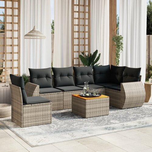  7-dijelni set vrtnih sofa sivi od poliratana Cijene