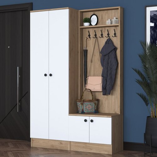 Hanah home P6 - M5 - 2423 WhiteWalnut Hall Stand Cene