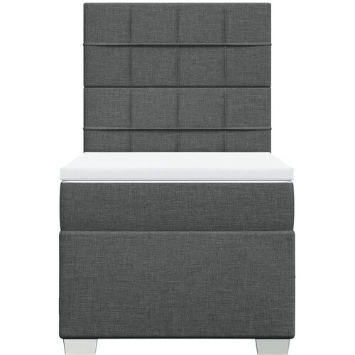  Krevet s oprugama i madracem tamnosivi 100 x 200 cm od tkanine Slike