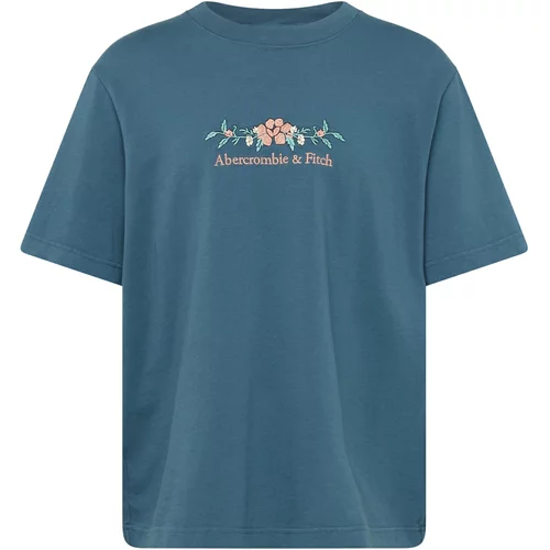 Abercrombie & Fitch Majica golublje plava / svijetlozelena / narančasta