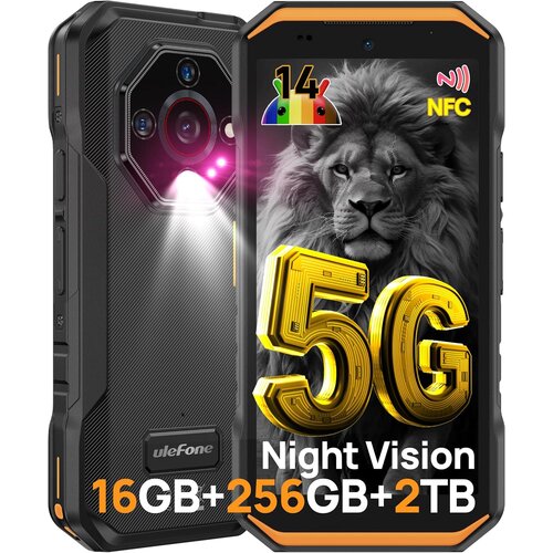 Ulefone Armor X32 Pro 5G 16/256GB Dimensity 6300, oranžna pametni robustni telefon Android 14, 5.65&amp;rdquo;, (5000008844) Slike