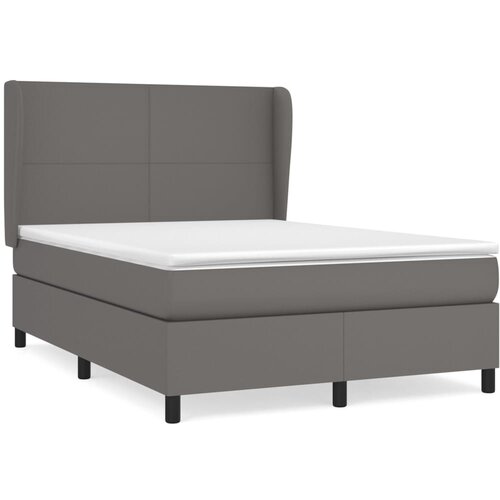 Maison Chic Box spring postelja - Vzmetna postelja z vzmetnico siva 140x190 cm umetno usnje SL20363, (21891146) Slike