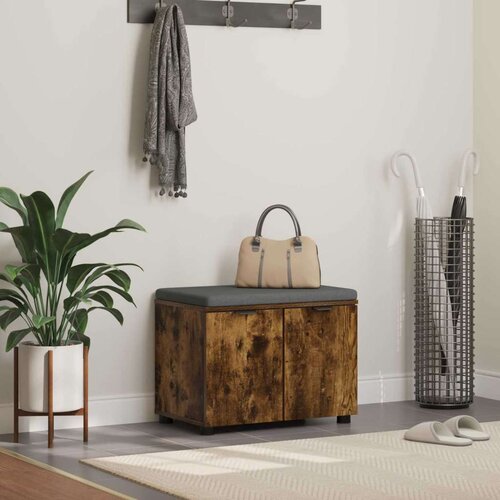  Klupa za hodnik s jastukom Dimljeni hrast 60 x 38 x 46 cm Cene