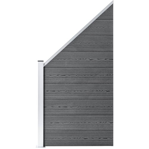 vidaXL Ograjni panel WPC 95x(105-180) cm siv Cene