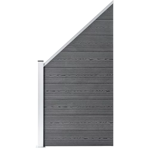 vidaXL Panel za ogradu WPC 95 x (105 - 180) cm sivi