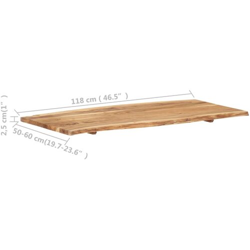 Stolna ploča od masivnog bagremovog drva 118 x (50-60) x 3,8 cm Slike