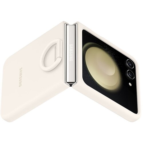 Samsung Galaxy Z Flip 5 Silicone Cover with Ring Cream Cijene