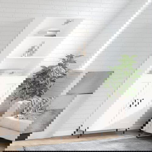 vidaXL Visoka omara bela 69,5x34x180 cm inženirski les Cene